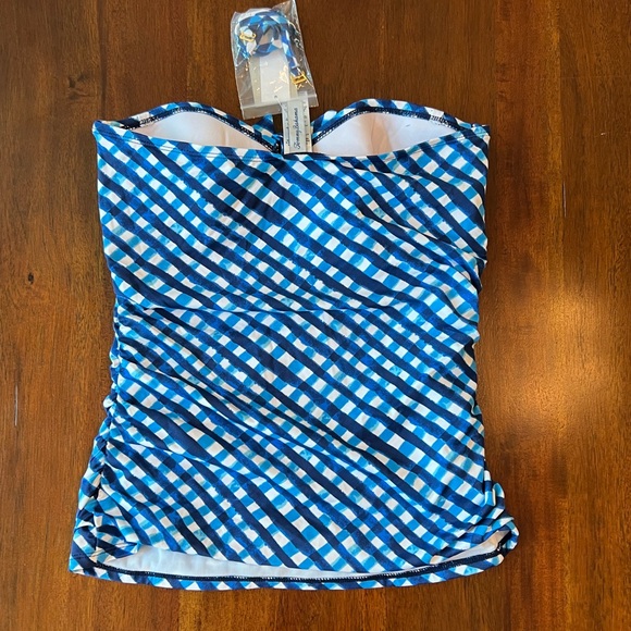 Tommy Bahama Tie Front Gingham Tankini - Size S - Picture 2 of 3